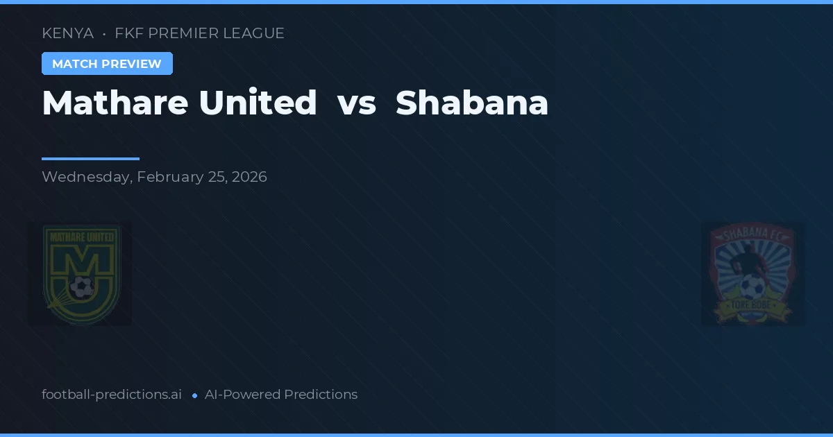 Mathare United vs Shabana — prognóstico e prévia do jogo
