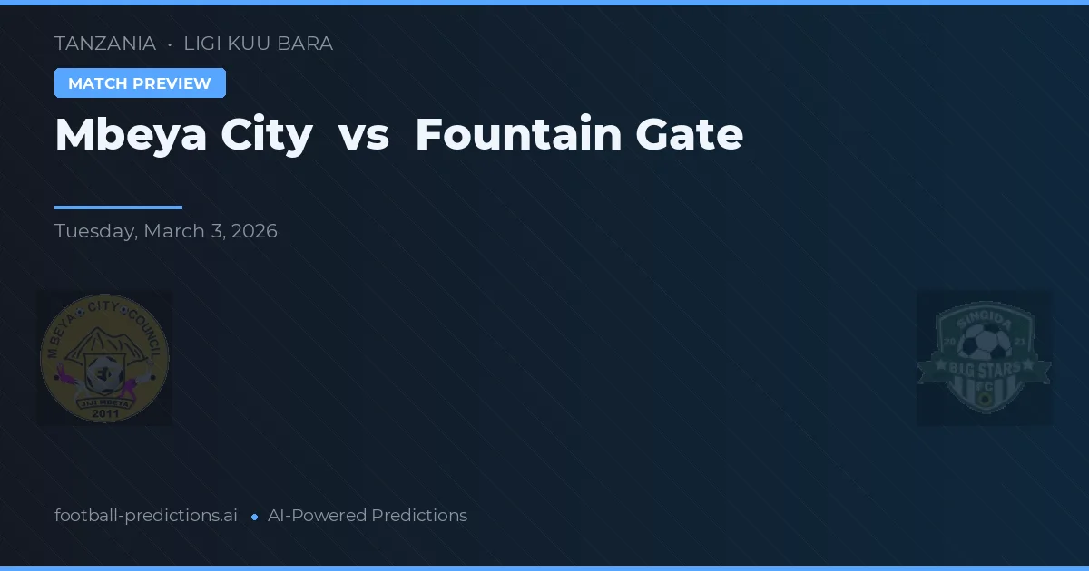 Mbeya City vs Fountain Gate — prognóstico e prévia do jogo