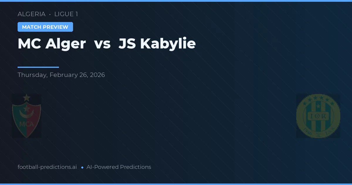 MC Alger vs JS Kabylie — prognóstico e prévia do jogo