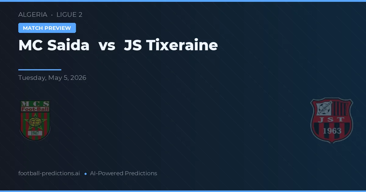 MC Saida vs JS Tixeraine — prognóstico e prévia do jogo