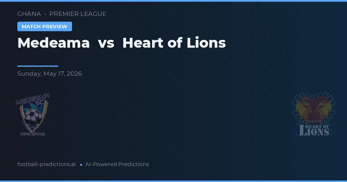 Medeama vs Coração de Leões — prognóstico e prévia do jogo