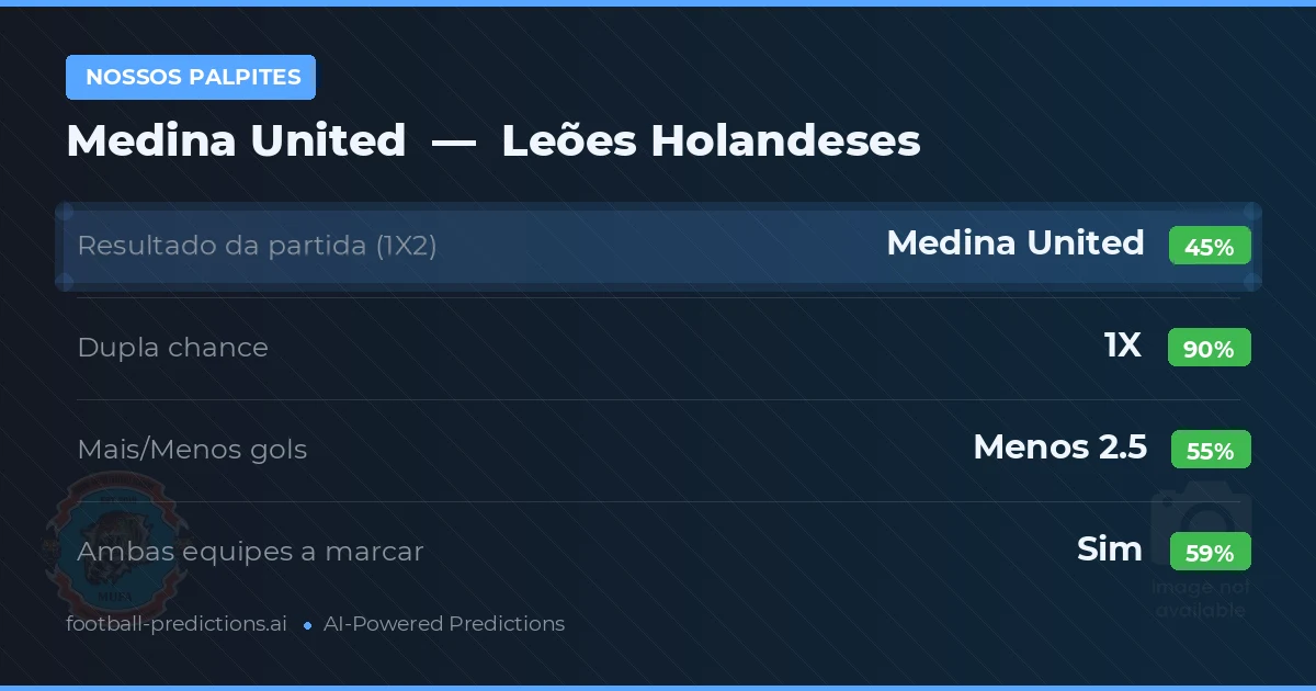 Nossos palpites: Medina United vs Leões Holandeses