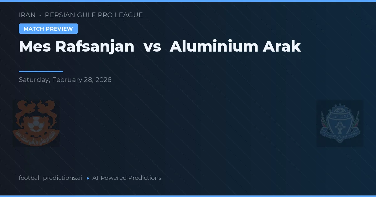 Mes Rafsanjan vs Alumínio Arak — prognóstico e prévia do jogo