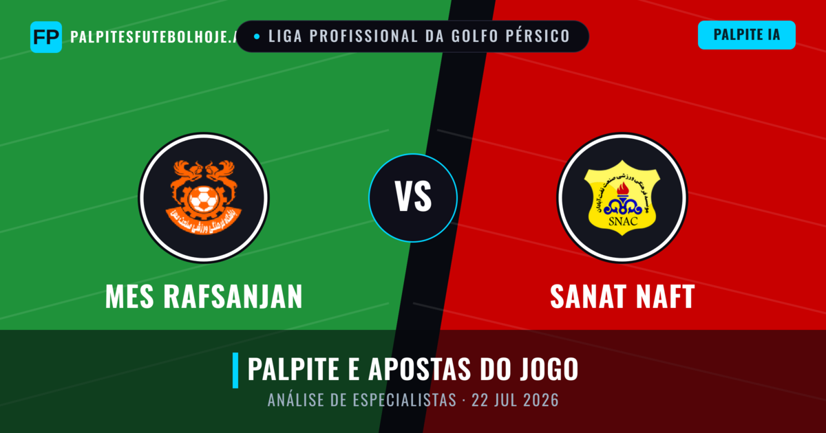 Mes Rafsanjan vs Sanat Naft — prognóstico e prévia do jogo