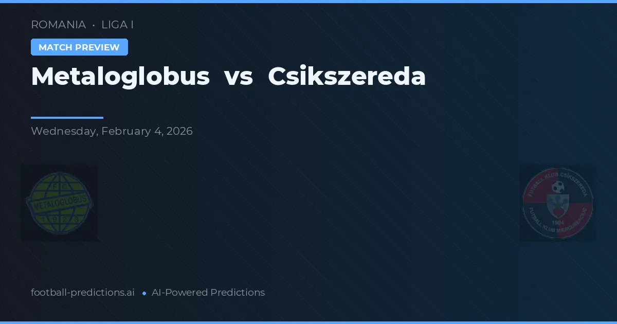 Metaloglobus vs Csíkszereda — prognóstico e prévia do jogo