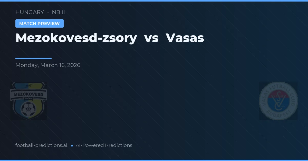 Mezőkövesd-Zsóry vs Vasas — prognóstico e prévia do jogo