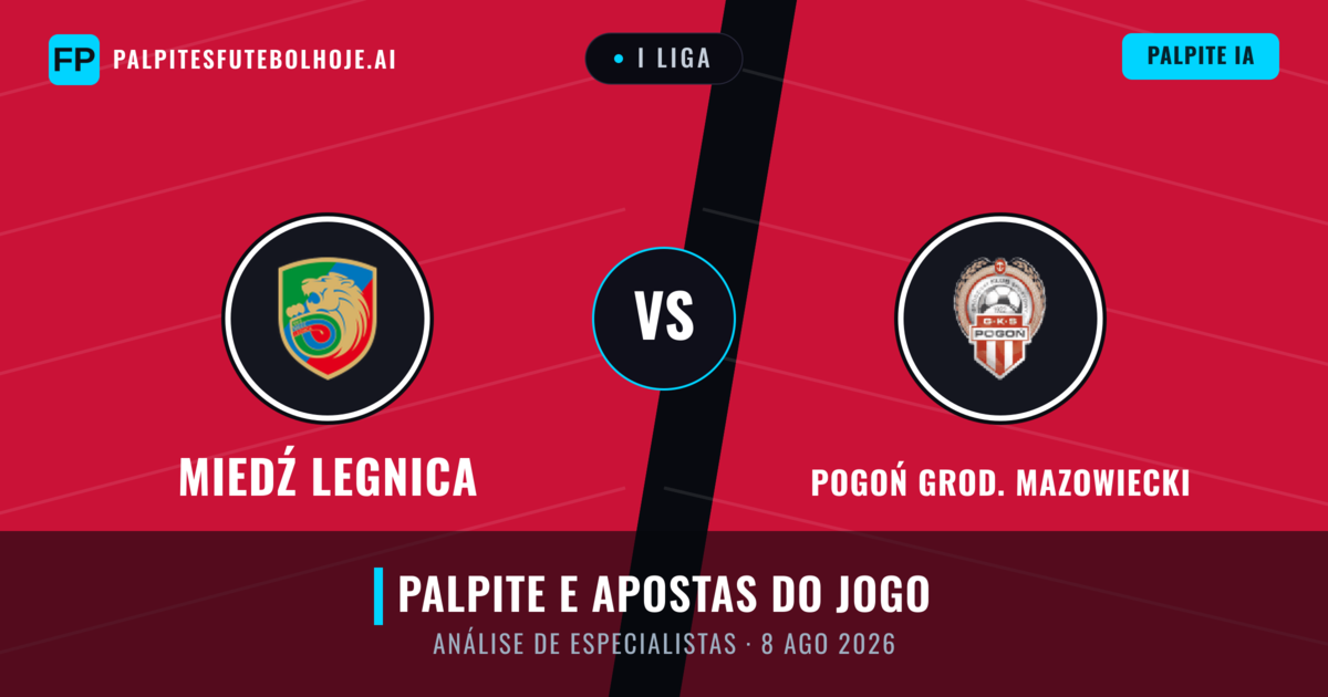 Miedź Legnica vs Pogoń Grod. Mazowiecki — prognóstico e prévia do jogo