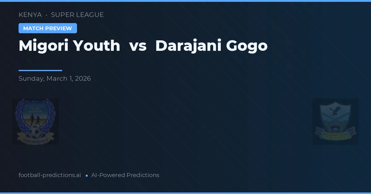 Migori Youth vs Darajani Gogo — prognóstico e prévia do jogo