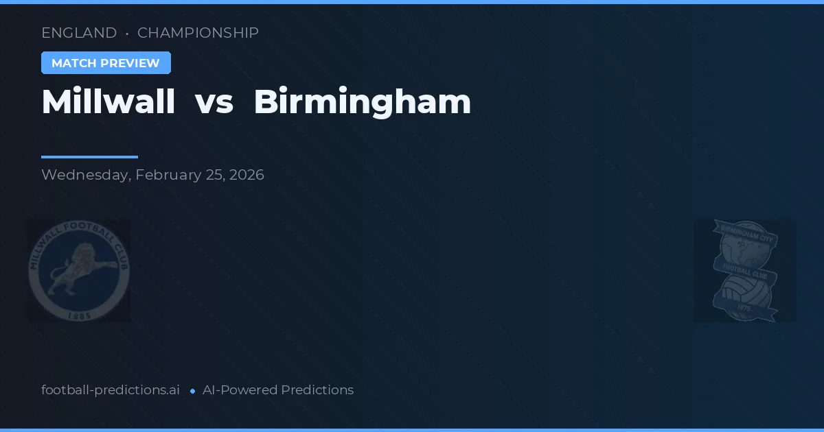 Millwall vs Birmingham — prognóstico e prévia do jogo