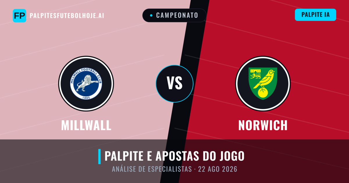 Millwall vs Norwich — prognóstico e prévia do jogo