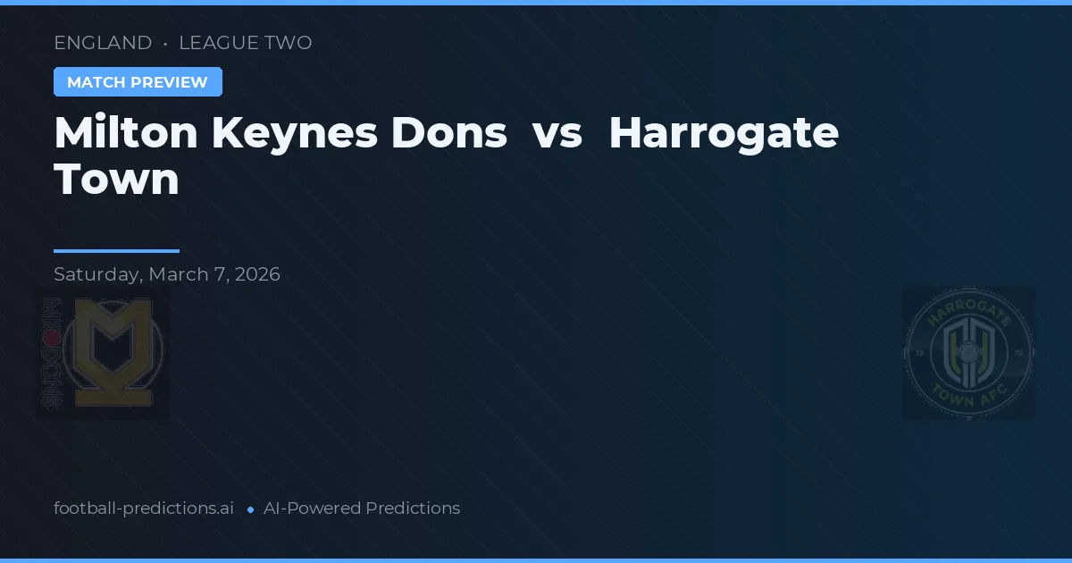 Milton Keynes Dons vs Harrogate Town — prognóstico e prévia do jogo