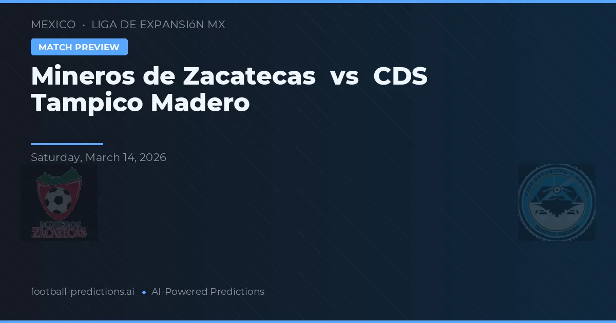 Mineros de Zacatecas vs CDS Tampico Madero — prognóstico e prévia do jogo