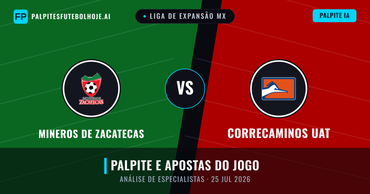 Mineros de Zacatecas vs Correcaminos UAT — prognóstico e prévia do jogo