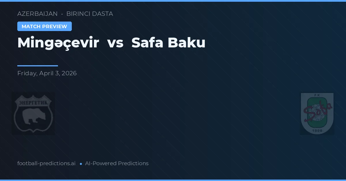 Mingəçevir vs Safa Baku — prognóstico e prévia do jogo