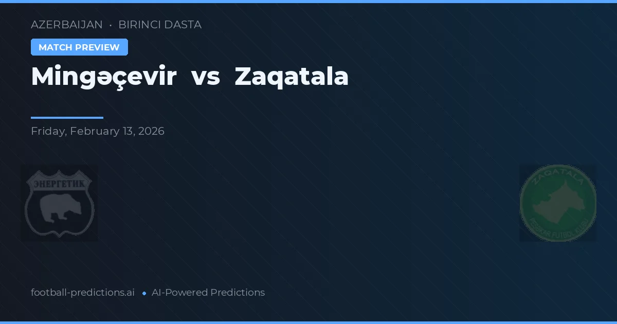 Mingəçevir vs Zaqatala — prognóstico e prévia do jogo