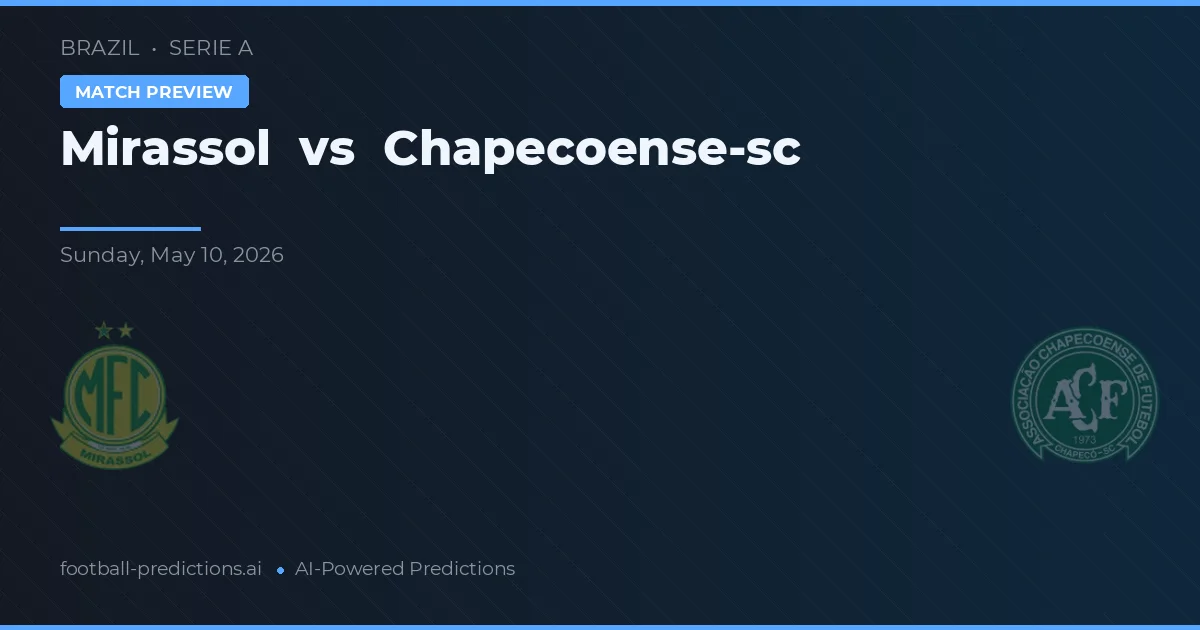 Mirassol vs Chapecoense — prognóstico e prévia do jogo