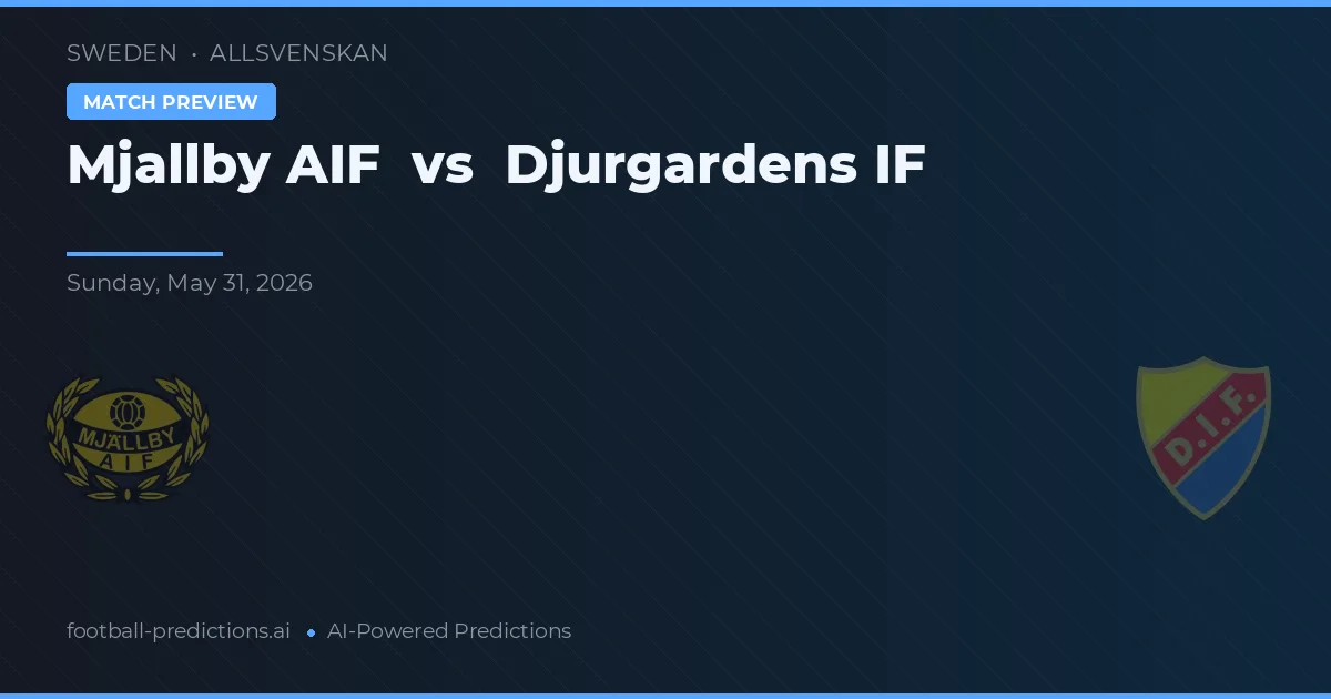 Mjällby AIF vs Djurgårdens IF — prognóstico e prévia do jogo
