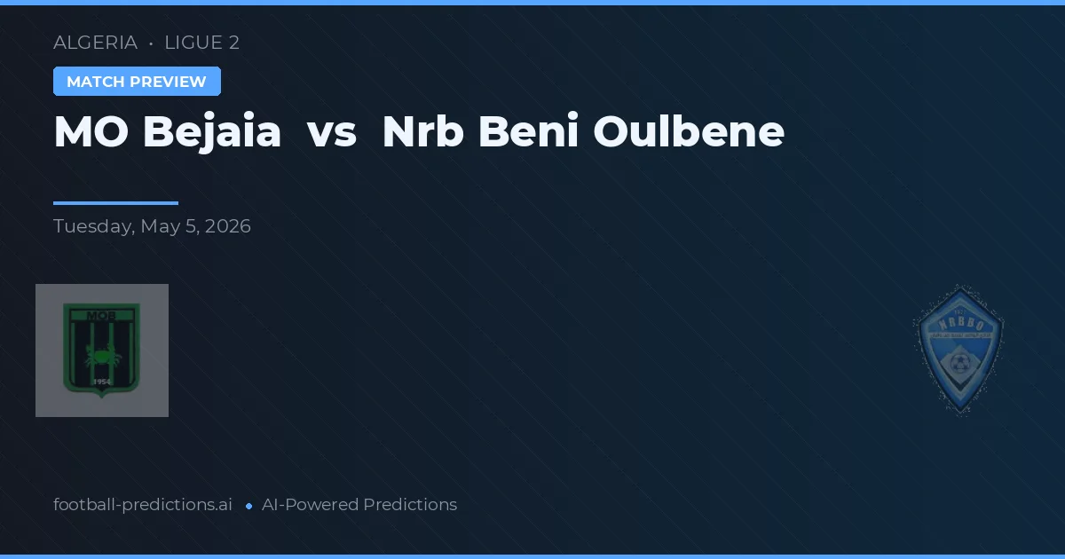 MO Bejaia vs NRB Beni Oulbene — prognóstico e prévia do jogo