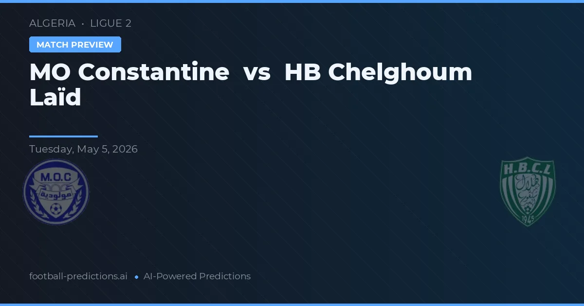 MO Constantine vs HB Chelghoum Laïd — prognóstico e prévia do jogo