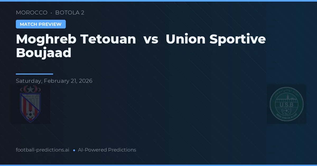 Moghreb Tetouan vs União Sportive Boujaad — prognóstico e prévia do jogo