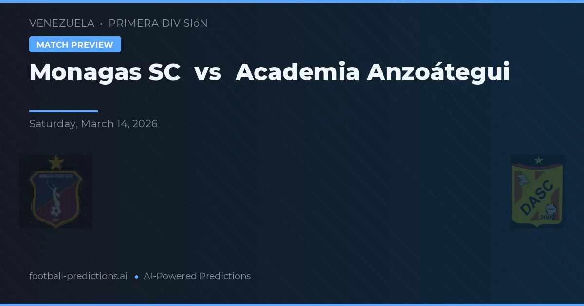 Monagas SC vs Academia Anzoátegui — prognóstico e prévia do jogo