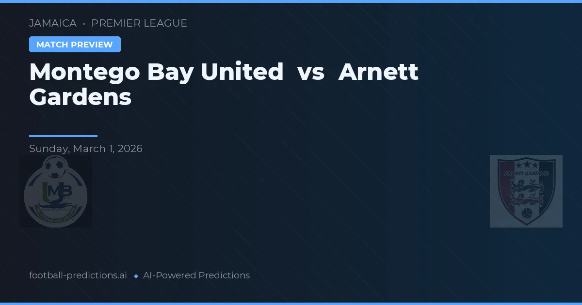 Montego Bay United vs Arnett Gardens — prognóstico e prévia do jogo