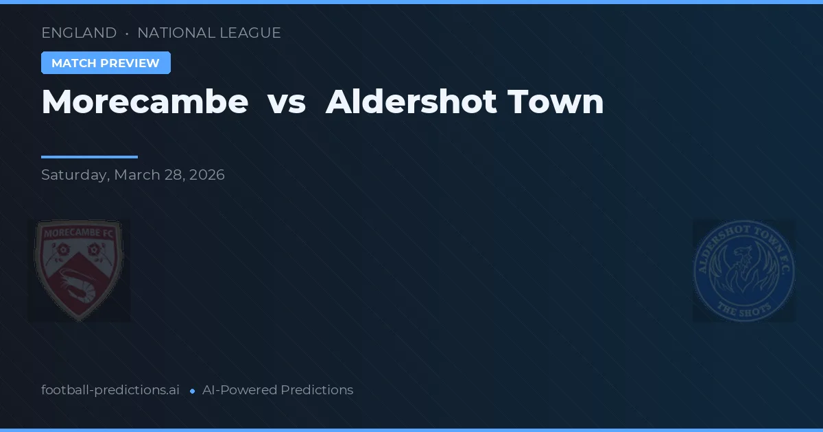 Morecambe vs Aldershot Town — prognóstico e prévia do jogo