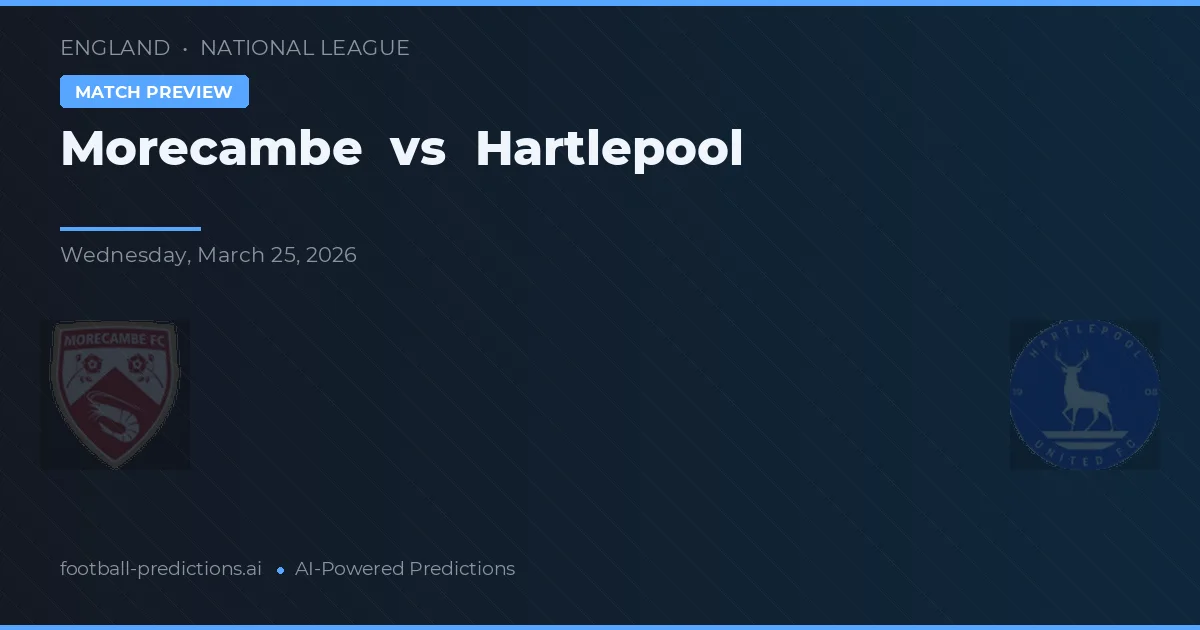 Morecambe vs Hartlepool — prognóstico e prévia do jogo