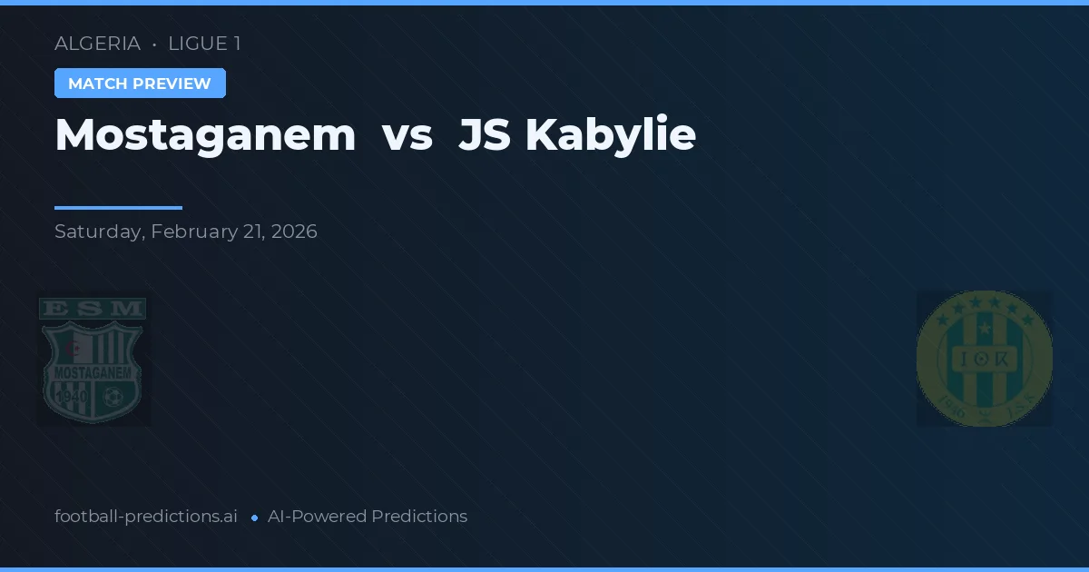 Mostaganem vs JS Kabylie — prognóstico e prévia do jogo