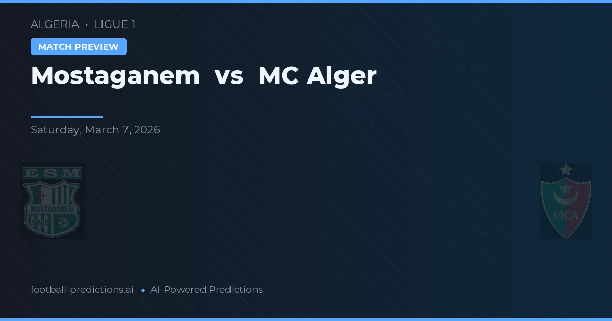 Mostaganem vs MC Alger — prognóstico e prévia do jogo