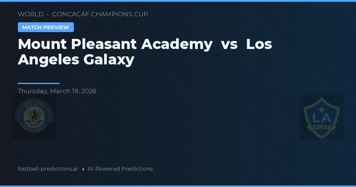 Mount Pleasant Academy vs Los Angeles Galaxy — prognóstico e prévia do jogo