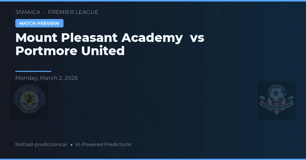 Mount Pleasant Academy vs Portmore United — prognóstico e prévia do jogo