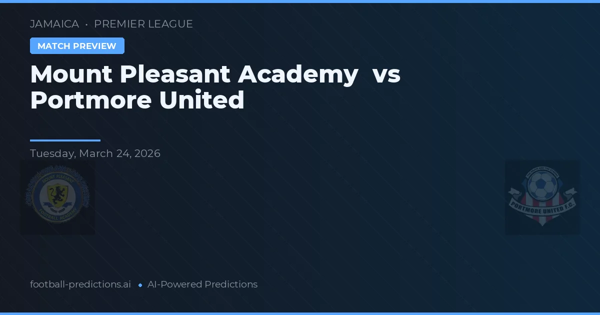 Mount Pleasant Academy vs Portmore United — prognóstico e prévia do jogo