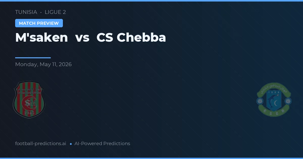 M'saken vs CS Chebba — prognóstico e prévia do jogo
