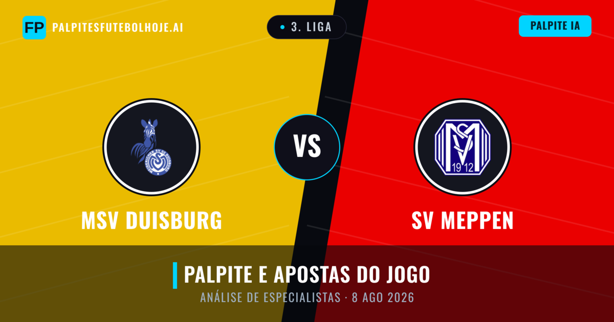 MSV Duisburg vs SV Meppen — prognóstico e prévia do jogo