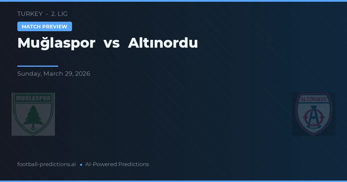 Muğlaspor vs Altınordu — prognóstico e prévia do jogo