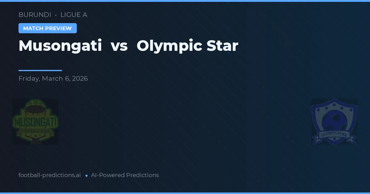 Musongati vs Olympic Star — prognóstico e prévia do jogo