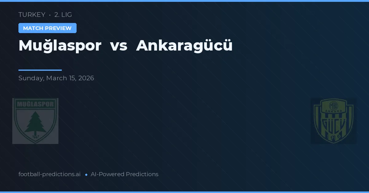 Muğlaspor vs Ankaragücü — prognóstico e prévia do jogo