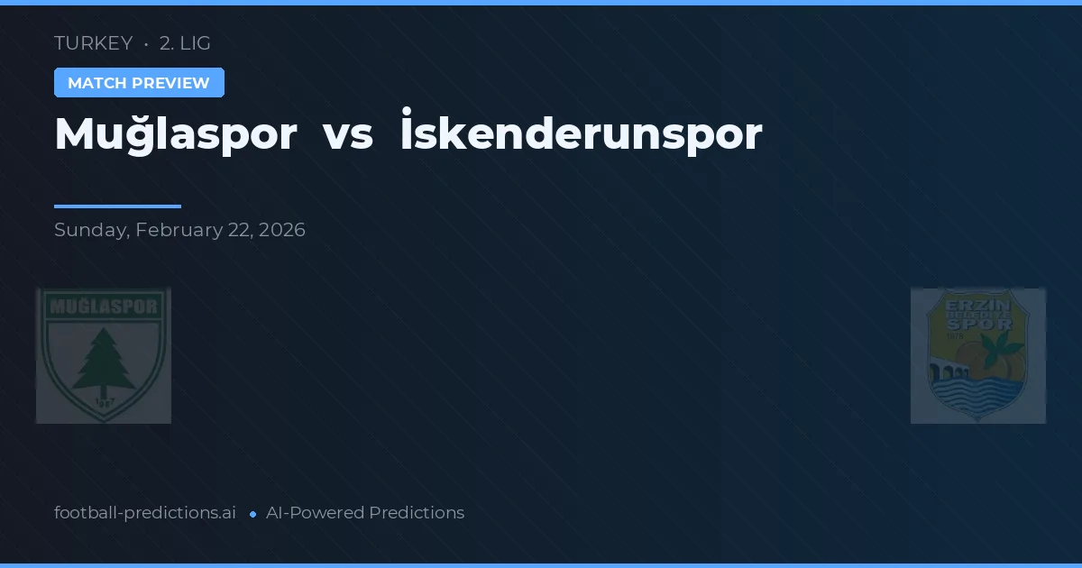 Muğlaspor vs İskenderunspor — prognóstico e prévia do jogo