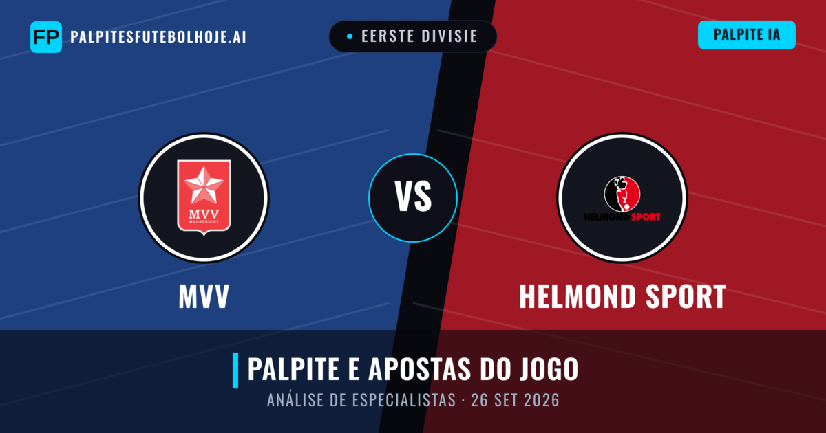MVV vs Helmond Sport — prognóstico e prévia do jogo