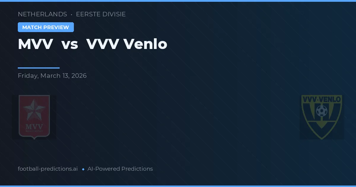 MVV vs VVV Venlo — prognóstico e prévia do jogo