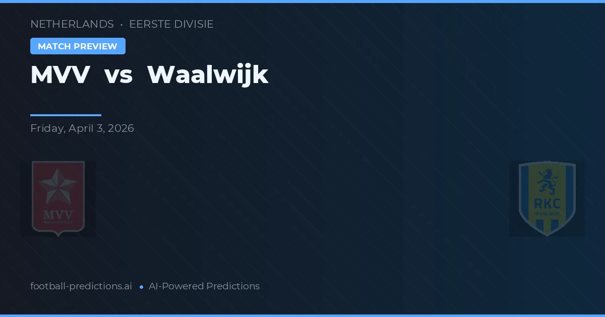 MVV vs Waalwijk — prognóstico e prévia do jogo