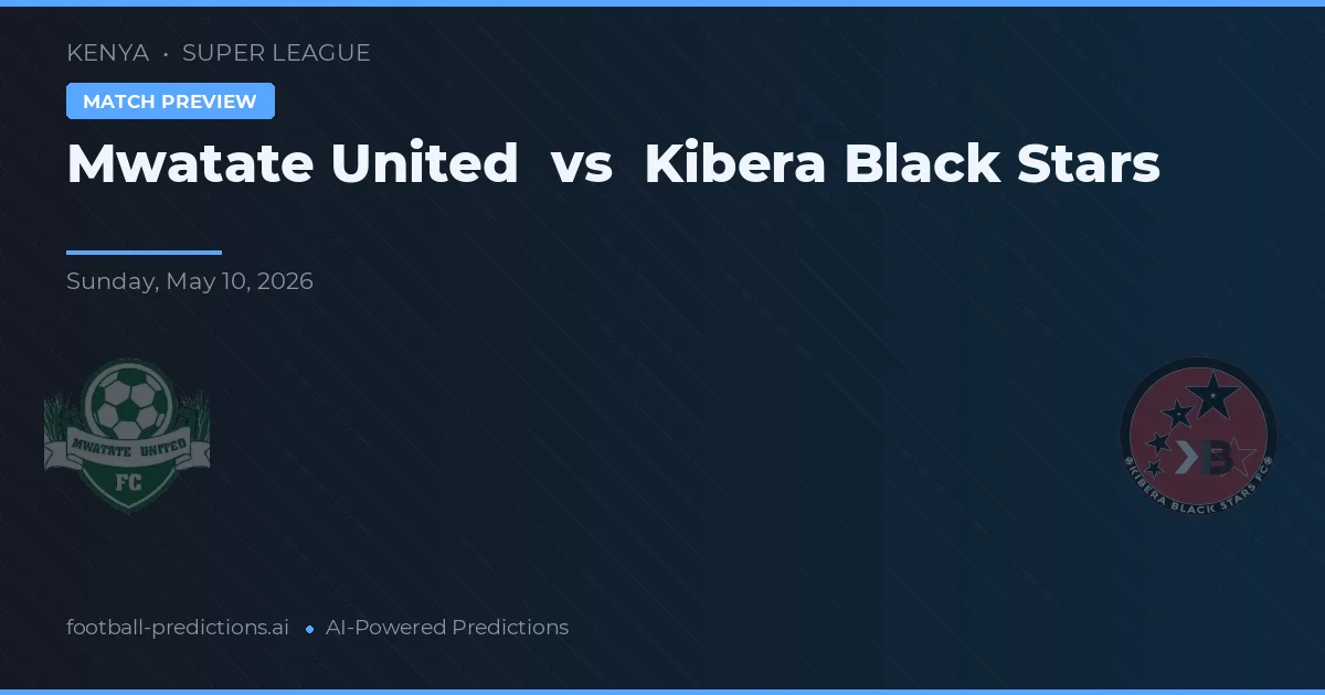 Mwatate United vs Kibera Black Stars — prognóstico e prévia do jogo