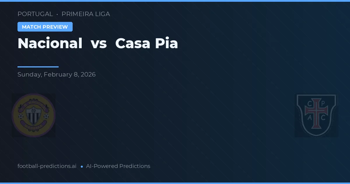 Nacional vs Casa Pia — prognóstico e prévia do jogo