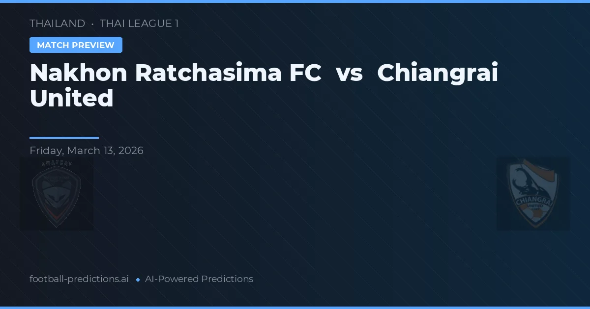 Nakhon Ratchasima FC vs Chiangrai United — prognóstico e prévia do jogo