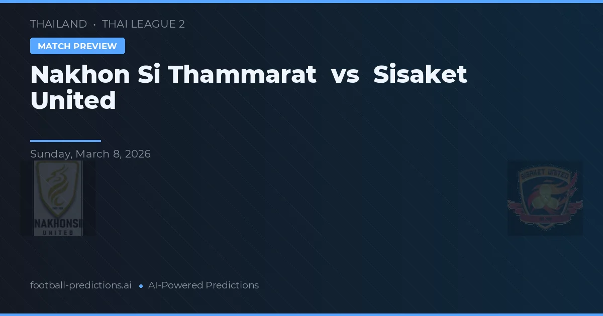 Nakhon Si Thammarat vs Sisaket United — prognóstico e prévia do jogo