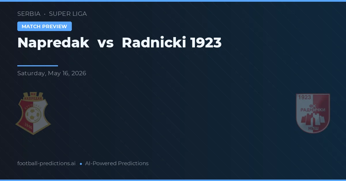 Napredak vs Radnički 1923 — prognóstico e prévia do jogo