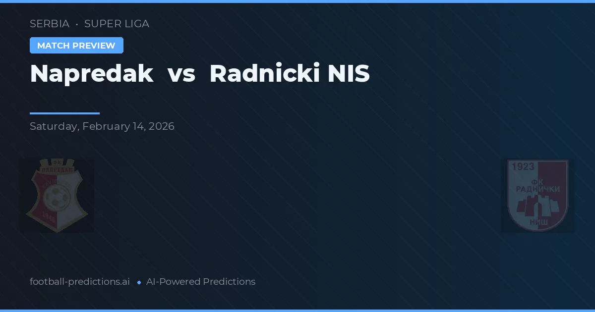 Napredak vs Radnički Niš — prognóstico e prévia do jogo