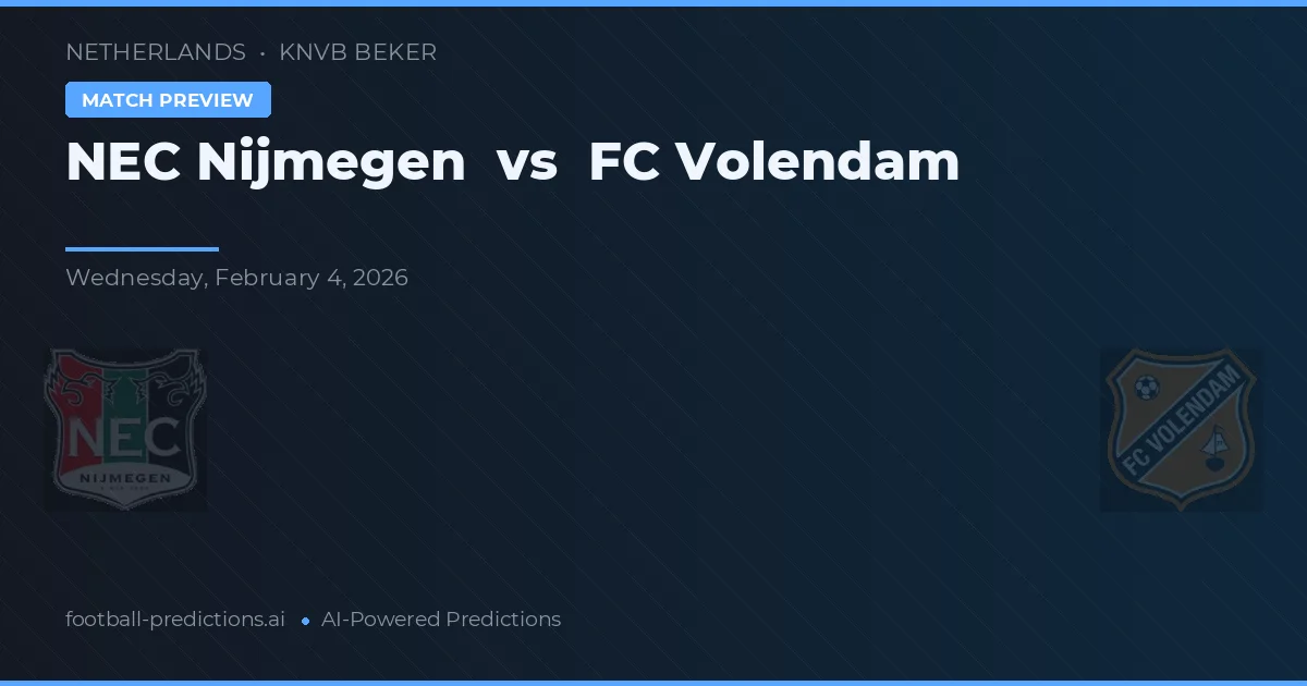 NEC Nijmegen vs FC Volendam — prognóstico e prévia do jogo