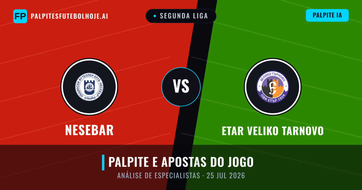 Nesebar vs Etar Veliko Tarnovo — prognóstico e prévia do jogo